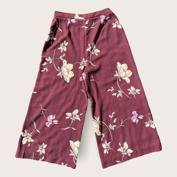 Lauren Conrad Red Floral Wide Leg Pants - Picture 2 of 4